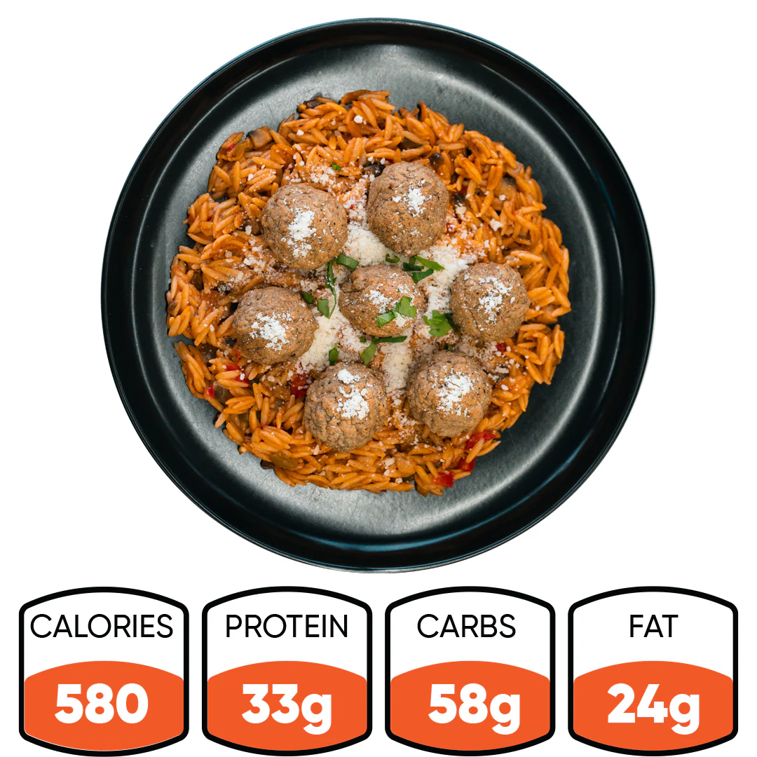 Garden Orzo & Meatballs
