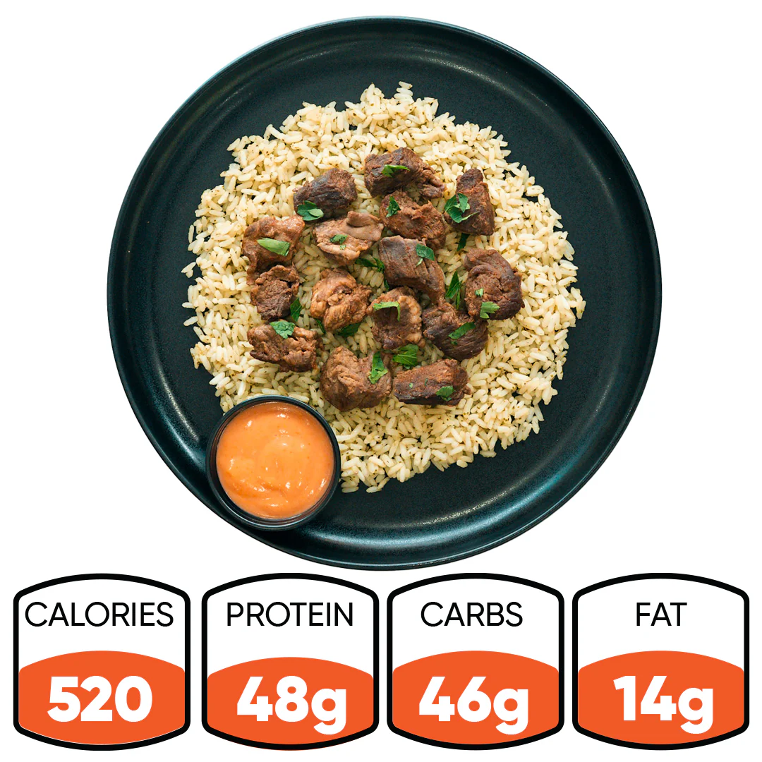 GLORIOUS GAINS Steak Bites & Cilantro Lime Rice