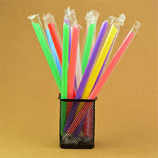 Straws individually wrapped assorted colors